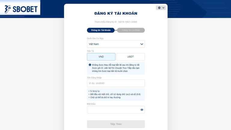 Đăng ký Sbobet -> Nạp tiền vào tài khoản