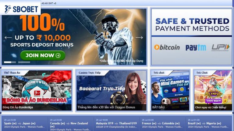 Đăng nhập Sbobet và nạp tiền