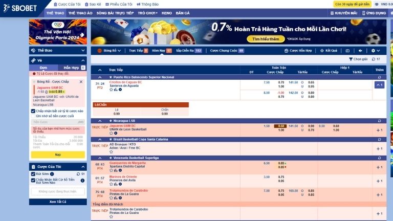 Hướng dẫn cách cá cược bóng rổ Sbobet đơn giản