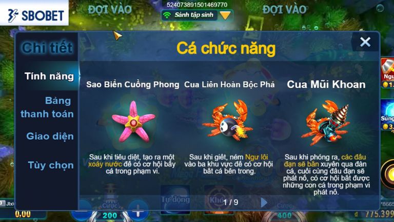 Luật chơi Mega Fishing tại Sbobet
